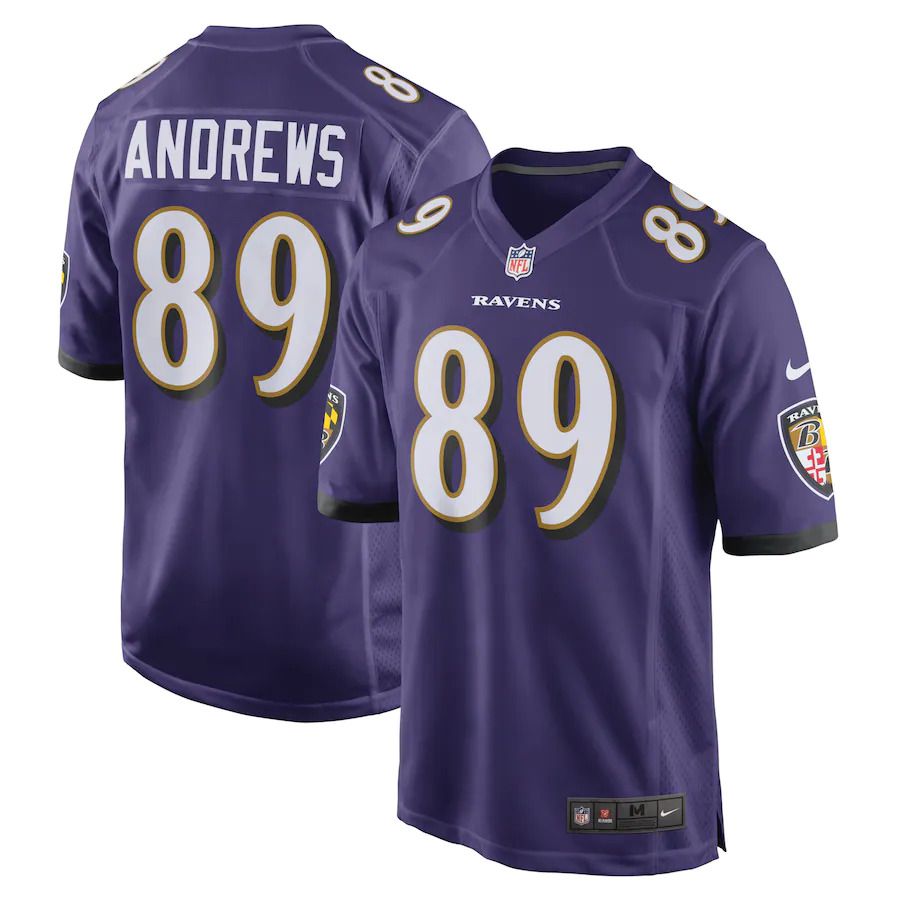 Men Baltimore Ravens #89 Mark Andrews Nike Purple Game Team NFL Jersey